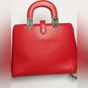 Elegant Red Leather Satchel